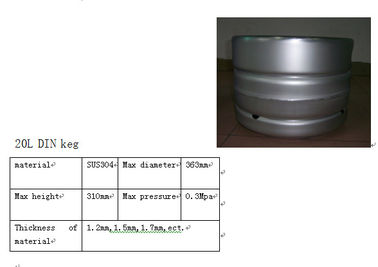 Homebrew 20L Food Grade 304 Stainless Steel Beer Keg With Logo Printing