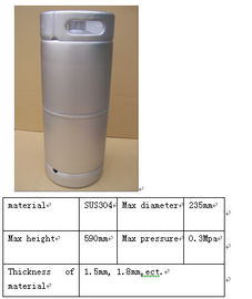 Miky White Stainless Steel US Keg Passivation Surface 235mm External Diameter